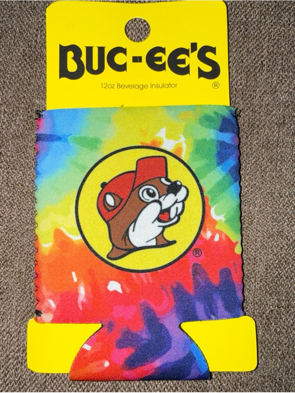 NWT Official Buc-ee's Koozie Can Holder D-Tiedye NEW Texas Bucees